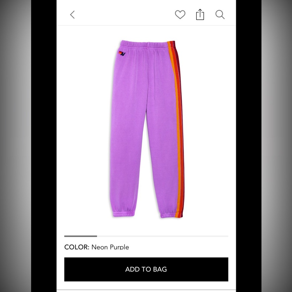 Aviator Nation 5 STRIPE SWEATPANTS - NEON PURPLE